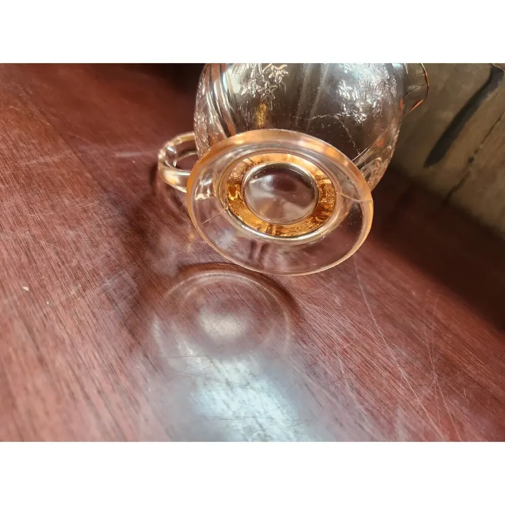 Vintage Anchor Hocking Mayfair Open Rose Pink Depression Glass Creamer